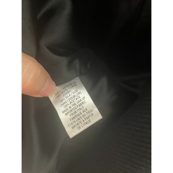 y2k Milly of New York Black Wool Blend Military Peacoat Gold Buttons size 4 - Picture 10 of 16